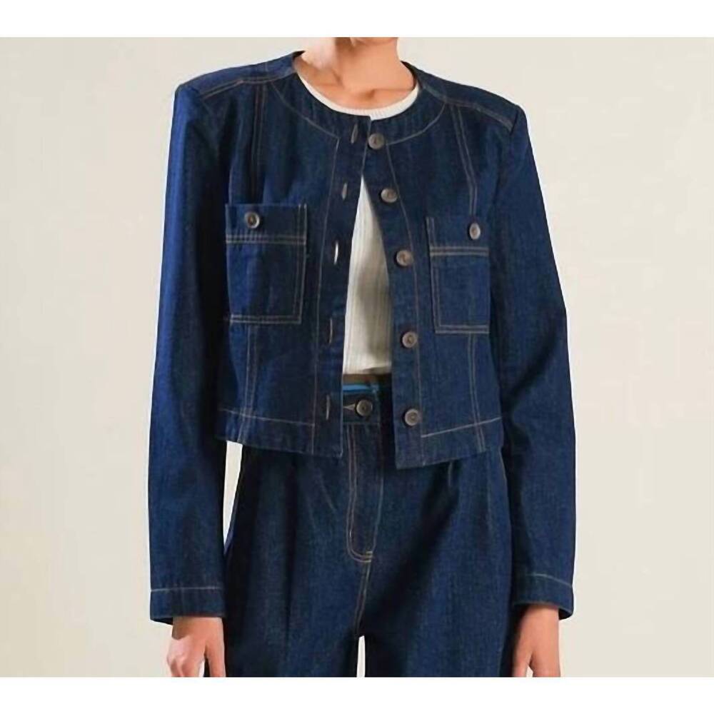 NEW FREEMARKET dalia cropped jacket in dark denim